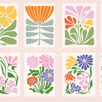 Playful Flora, Pink pattern image