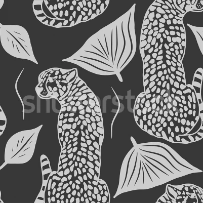 Whimsy Leopard, Black pattern image
