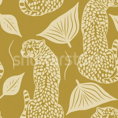 Whimsy Leopard, Yellow pattern image