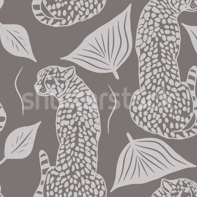 Whimsy Leopard, Gray pattern image