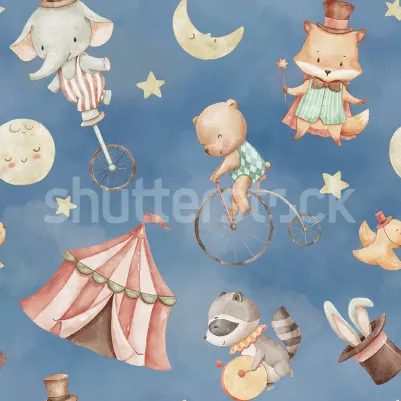 Circus Dream, Blue pattern image