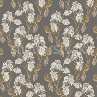Garland Flora, Brown pattern image