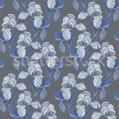 Garland Flora, Blue pattern image