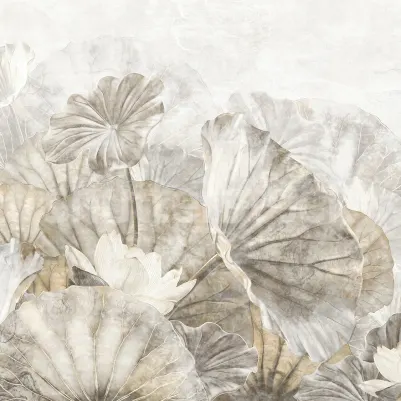 Lotus Leafs, Beige pattern image
