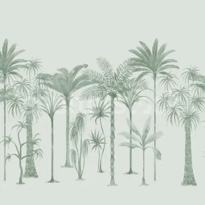 Playful Palms, Green pattern image