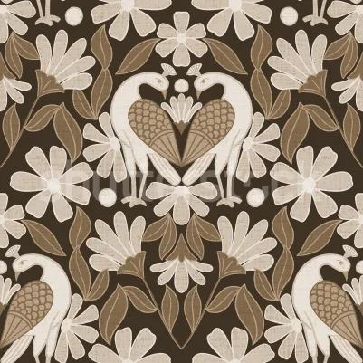 Dreamy Birds, Beige pattern image