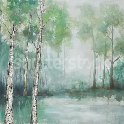Birch View, Light Green pattern image