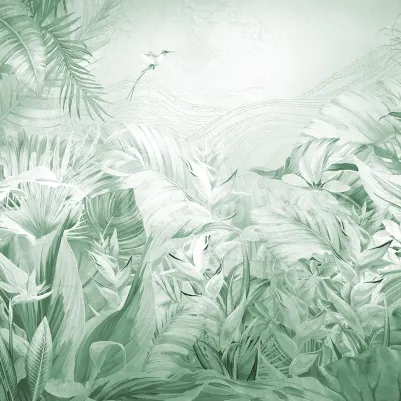 Jungle Plants, Green pattern image