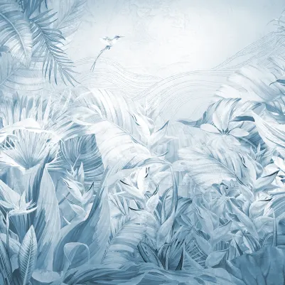 Jungle Plants, Blue pattern image
