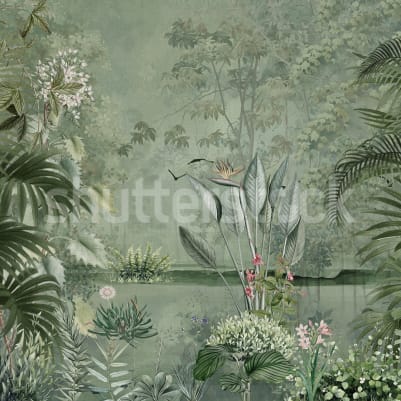 Tropical Garden, Green pattern image