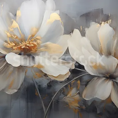 Floral Beauty, Gray pattern image