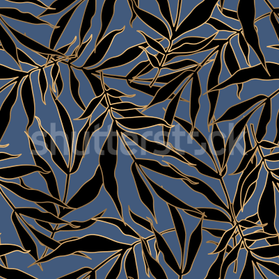 Bold Leaves, Blue pattern image