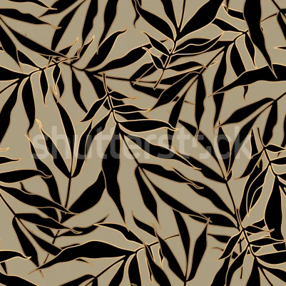 Bold Leaves, Beige pattern image