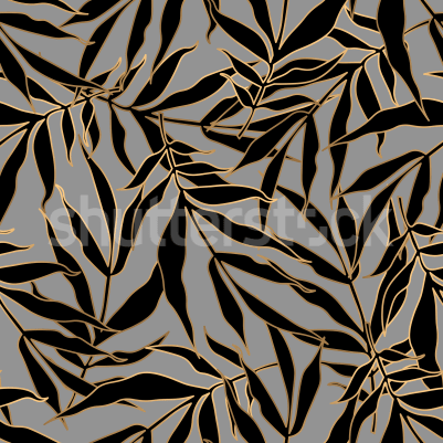 Bold Leaves, Gray pattern image