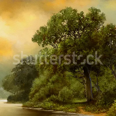 Tranquil Forest, Green pattern image