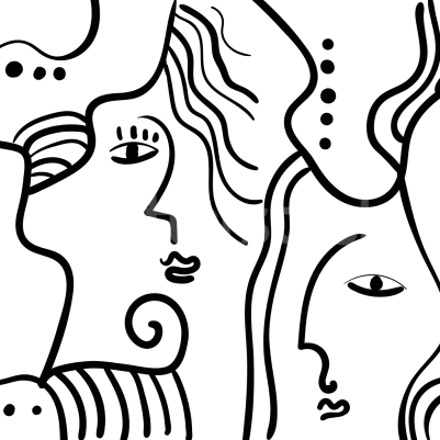 Faces, Graphite pattern image