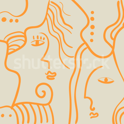 Faces, Orange pattern image