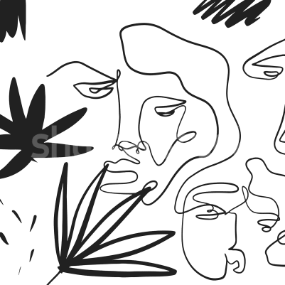 Linear Faces, Graphite pattern image
