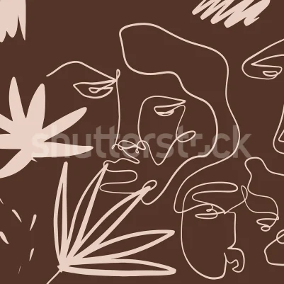 Linear Faces, Burgundy pattern image