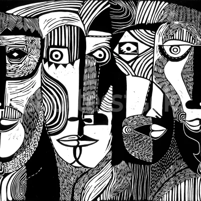 Artistic Faces, Graphite pattern image