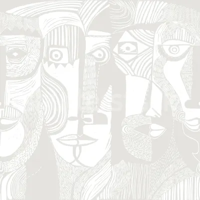 Artistic Faces, Beige pattern image