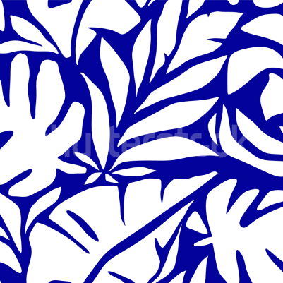 Floral Expression, Indigo pattern image