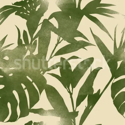 Shapes of Leaves, Green pattern image