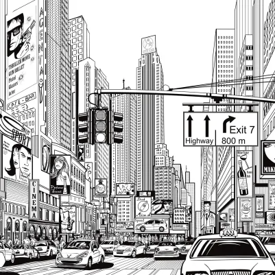 Cartoon City pattern image