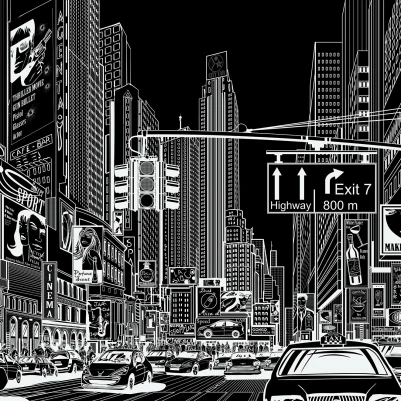 Cartoon City, Black pattern image