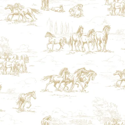 Horse Herd, Gold pattern image