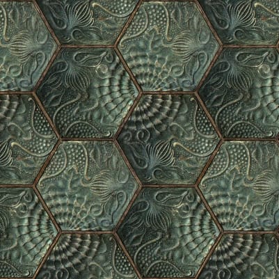 Hexagon Tiles Emerald pattern image