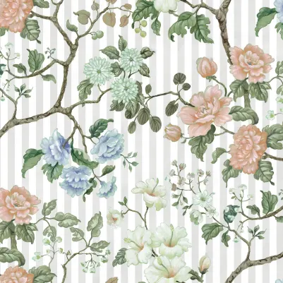 Rose Stripe, White pattern image