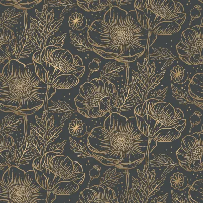 Golden Poppy, Midnight pattern image