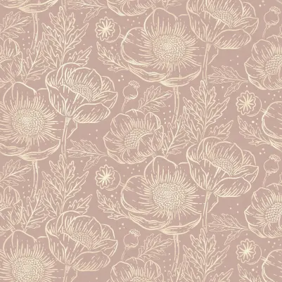Golden Poppy, Dusty Pink pattern image