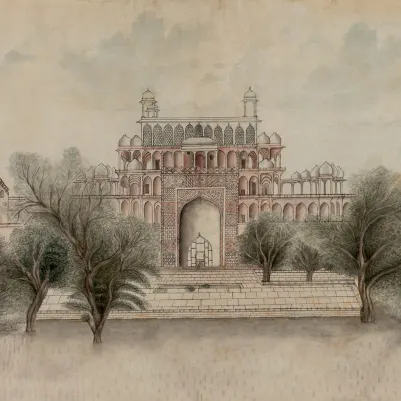 The Temple, Pink  pattern image
