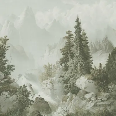 Mountain Horizon, Green pattern image