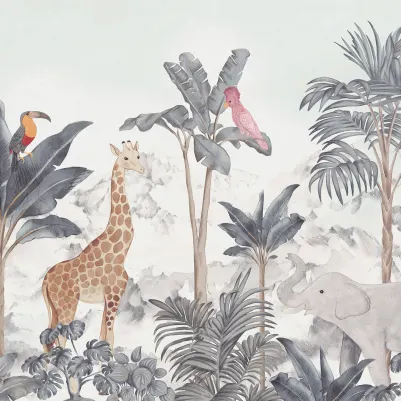 Friends of the jungle, Blue pattern image