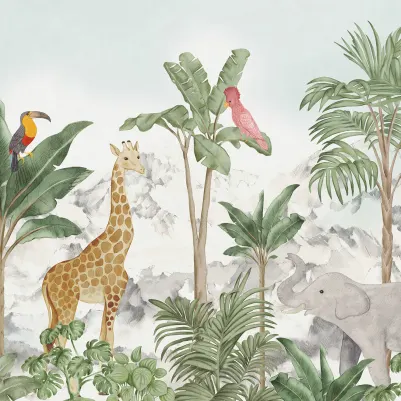 Friends of the jungle, Green pattern image