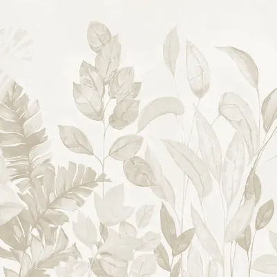 Happy Plants, Beige pattern image