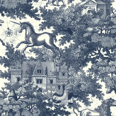Fairy Tale Castle, Blue pattern image