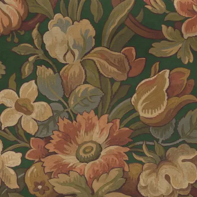 Vintage Flora, Green pattern image