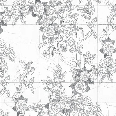 Rose Tiles, Graphite pattern image
