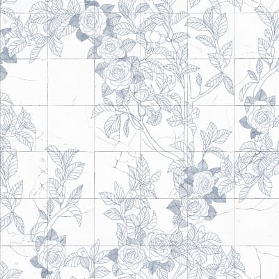 Rose Tiles, Blue pattern image