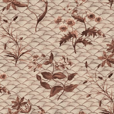 Floral Ripple Rust pattern image