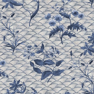 Floral Ripple Blue pattern image