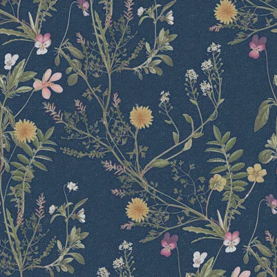 Storm Flowers, Ocean Blue	 pattern image