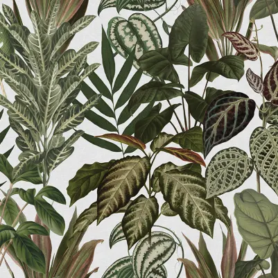 Mischievous Jungle, White pattern image