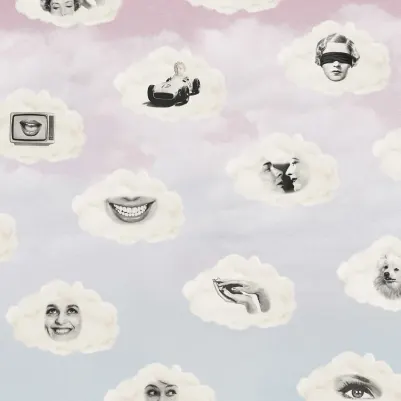 Retro Clouds, Pink pattern image