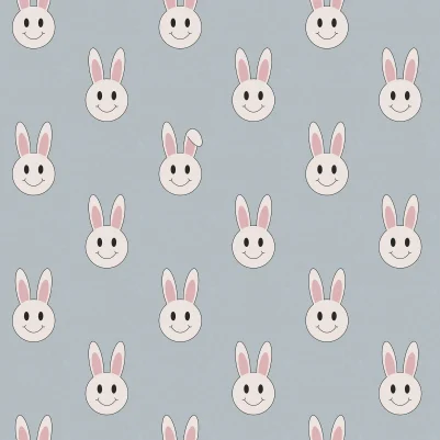 Year of the rabbit smiley, Light Blue pattern image