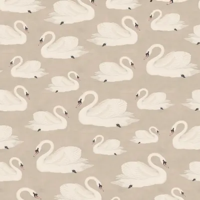 Whooper Swan, Beige pattern image